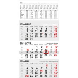 Dreimonatskalender 237x450mm 3Monate/1Blatt