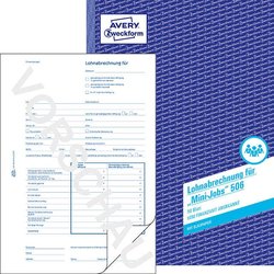 Lohnabrechnung Minijobs A4 mit Blaupapier 50Bl