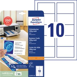 Visitenkarte Classic 200g 85x54mm weiß 100St