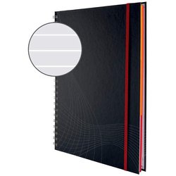 Notizbuch Notizo 90g A4 Hardcover spiralgebunden liniert grau