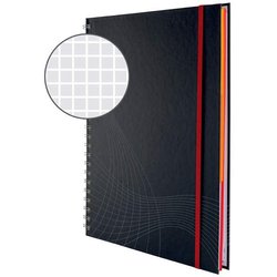 Hardcover-Kladde Zweckform 7025 Hardcover spiralgebundenes A4 kariert grau