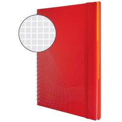 Kunststoffcover-Kladde Zweckform 7035 Kunststoffcover spiralgebund A4 kariert rot